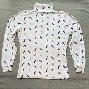 Vintage Norsport Golf Print Turtleneck Medium